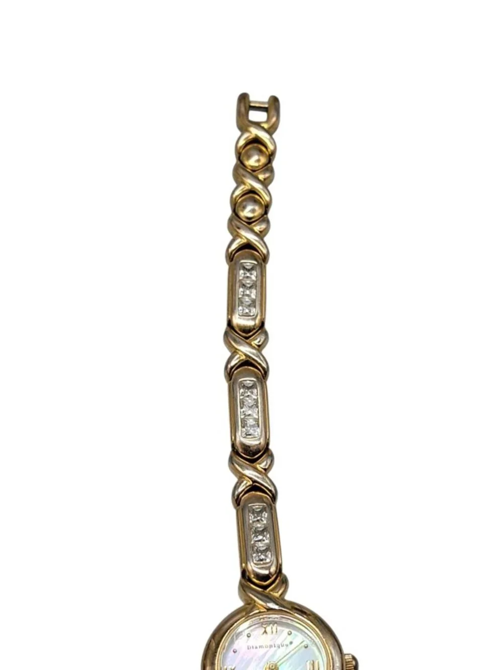 Diamonique Ladies XO Watch D50 Quartz 19mm MOP Dial 6.75